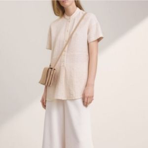 Aritzia Wilfred sand color textured tunic top